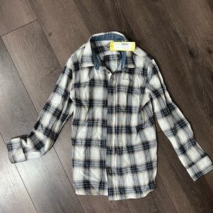 Boys Size M (8/10) NWT L/S Button Front Plaid Flannel